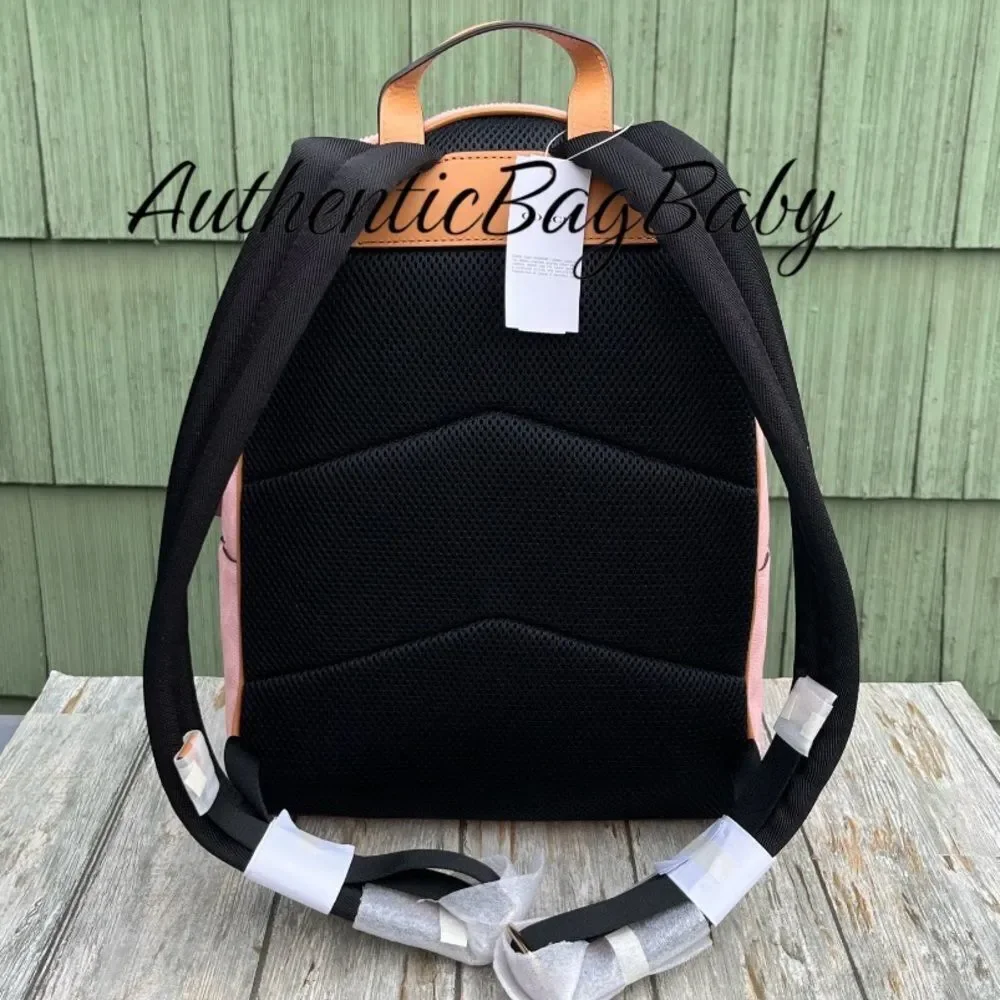 Coach Taylor Small Backpack In Signature Canvas With Charms Bag Powder Pink